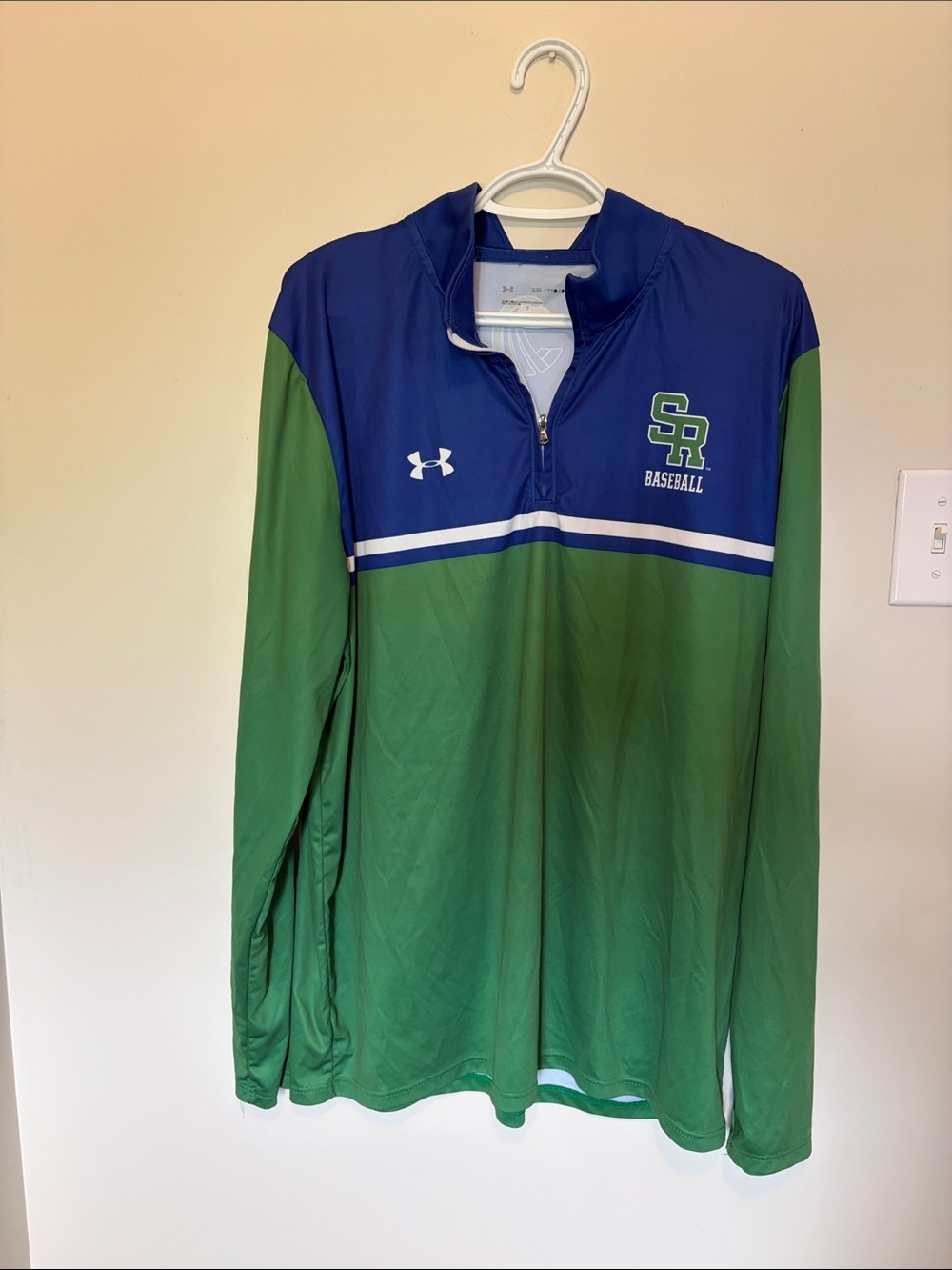 Under Armour Green & Navy SR Baseball Quarter-Zip Pullover